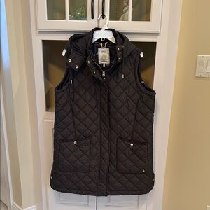 Joules Brand Quilted Dark Khaki  Green Vest